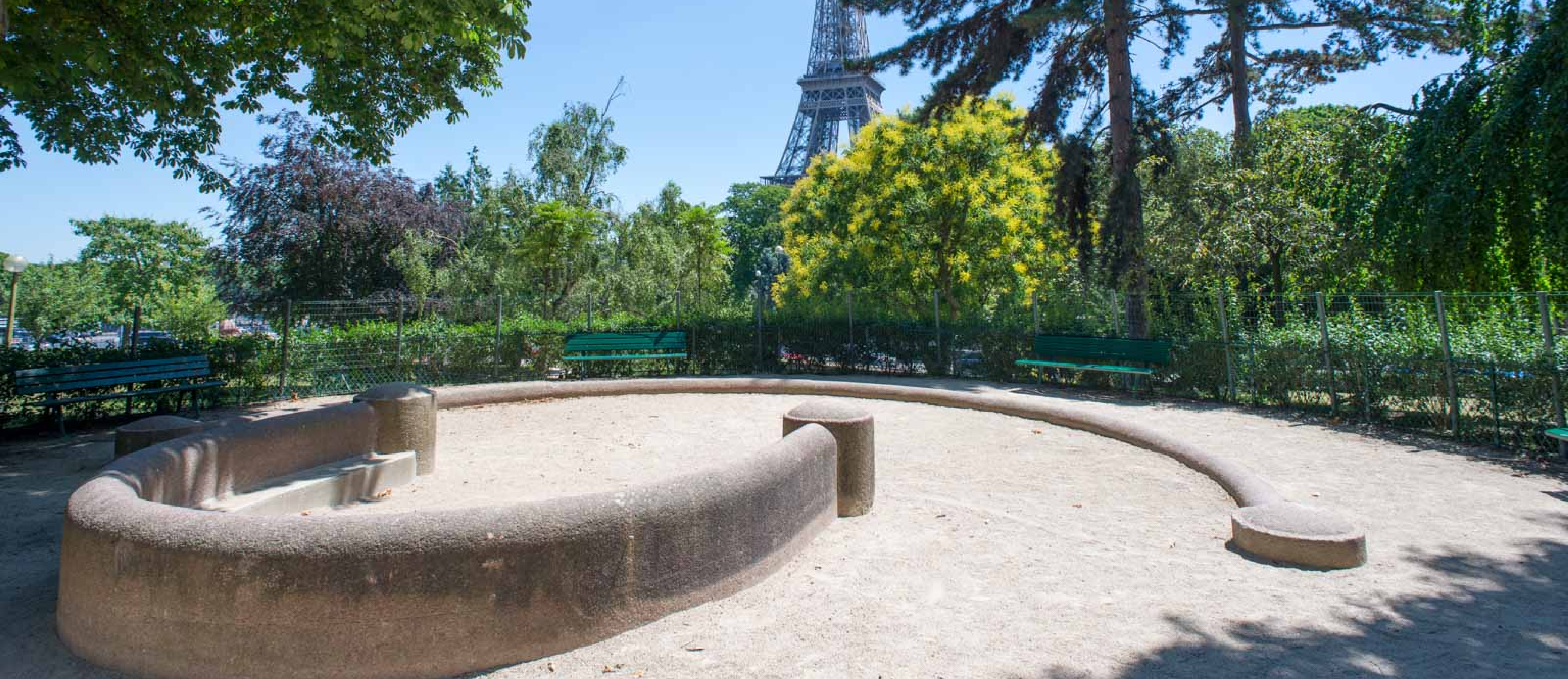prise de vue du jardin de Trocadéro